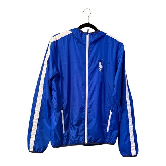 Polo Ralph Lauren Other - Polo Ralph Lauren RL67 Mens Small Big Pony Blue Windbreaker Jacket Zip Hoodie
